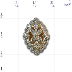 AC497 14K DIAMOND SLIDE -ANTIQUE LOOK 